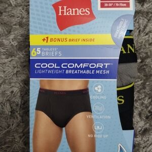 Hanes Men's Cool Comfort Lightweight Breathable Mesh Tagless Brief 6-Pack (5+1)